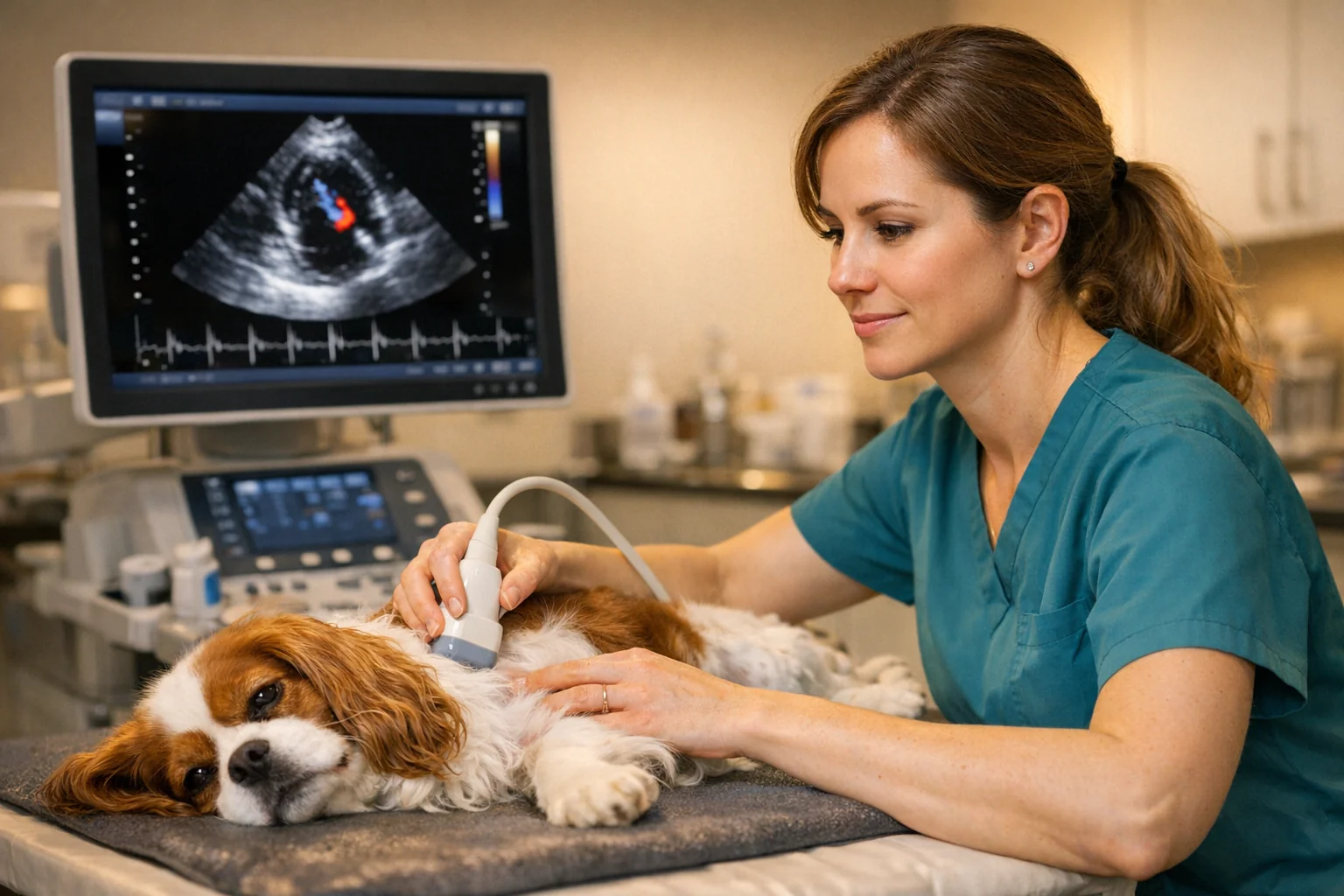 Kardiologické vyšetrenie psa na veterinárnej klinike